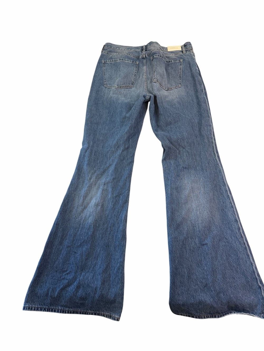 Express Women's Mid-Blue Flare Wide-Leg Jeans - Picture 7 of 9